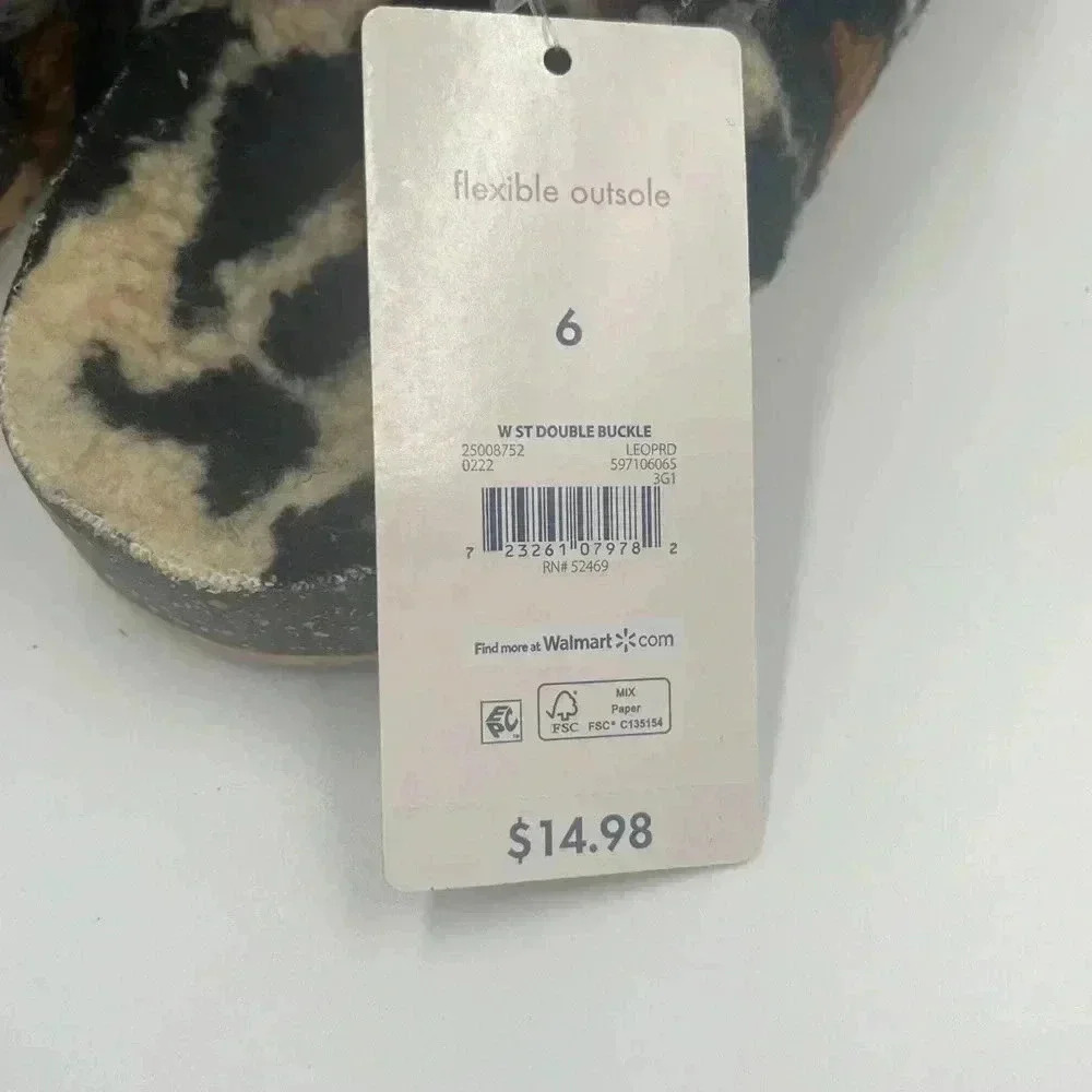 NWT  Fuzzy Cheetah Print Sandals - Picture 7 of 8